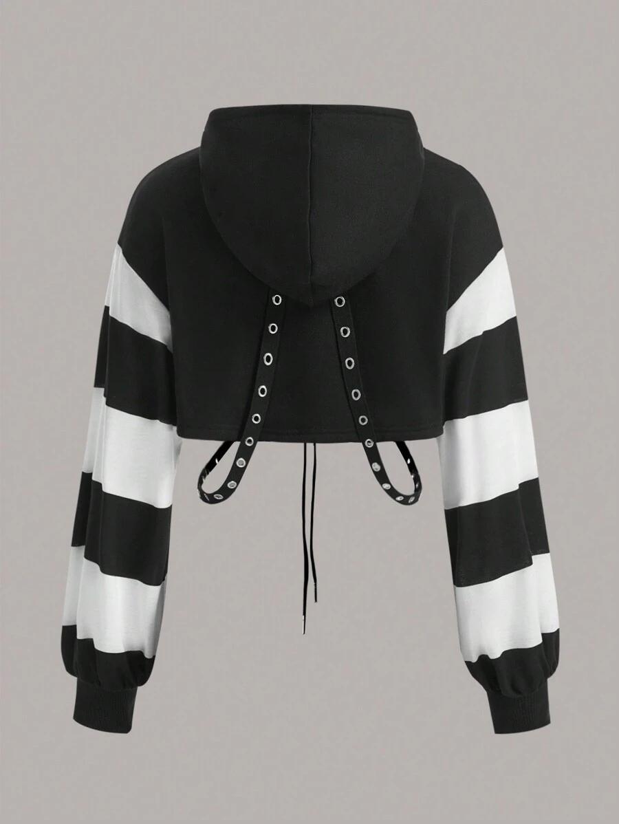 bluza z kapturem kontrast 
