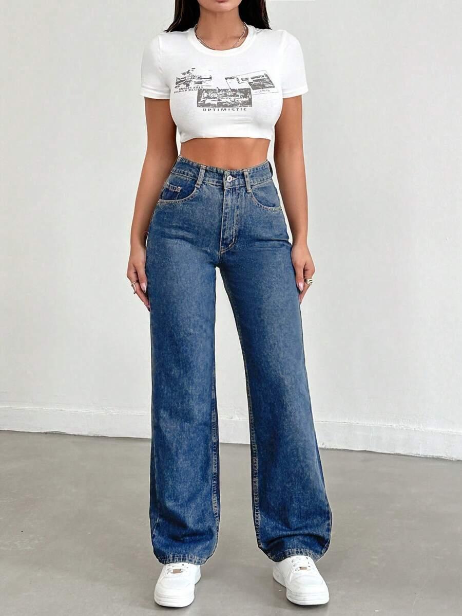 SPODNIE JEANS WYSOKI STAN