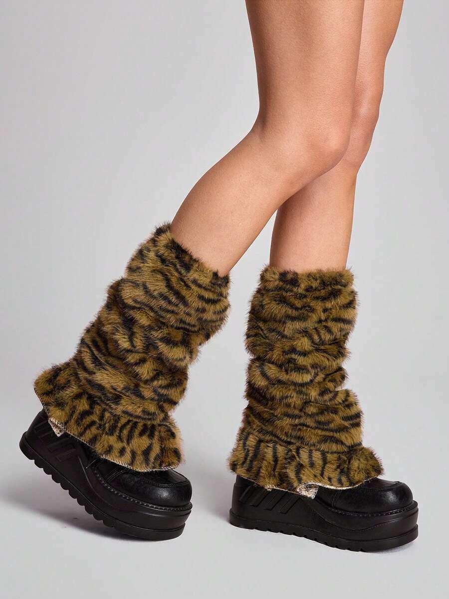 ocieplacze na nogi animal print 