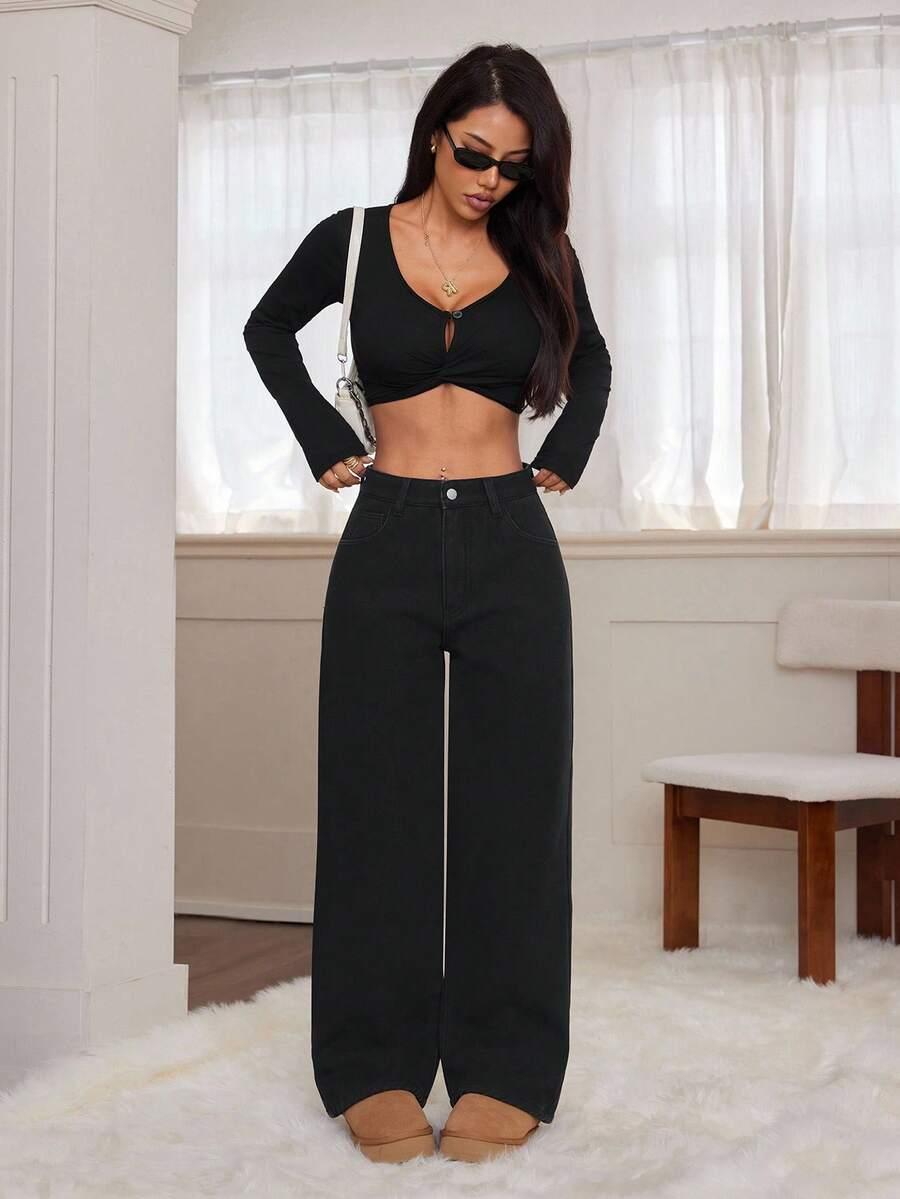 ocieplane spodnie jeans