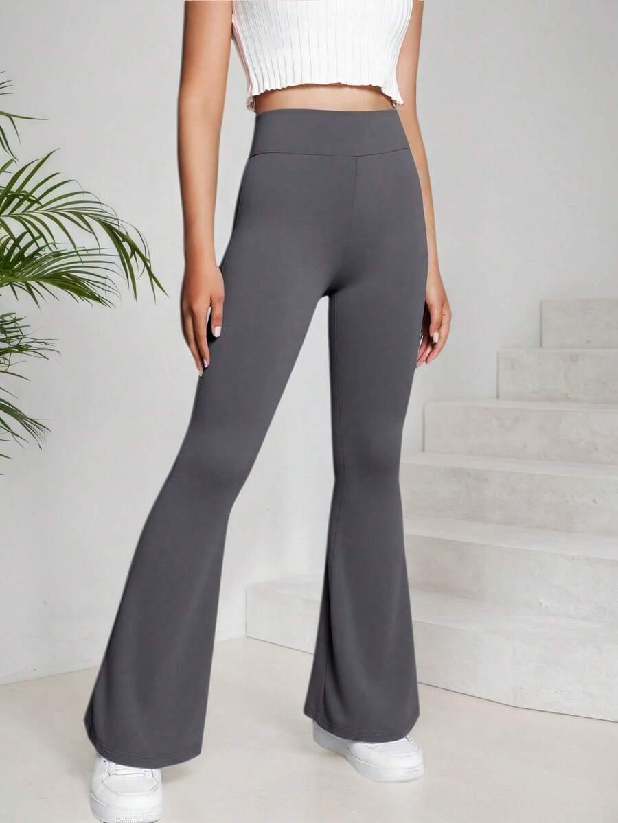 szare legginsy dzwony