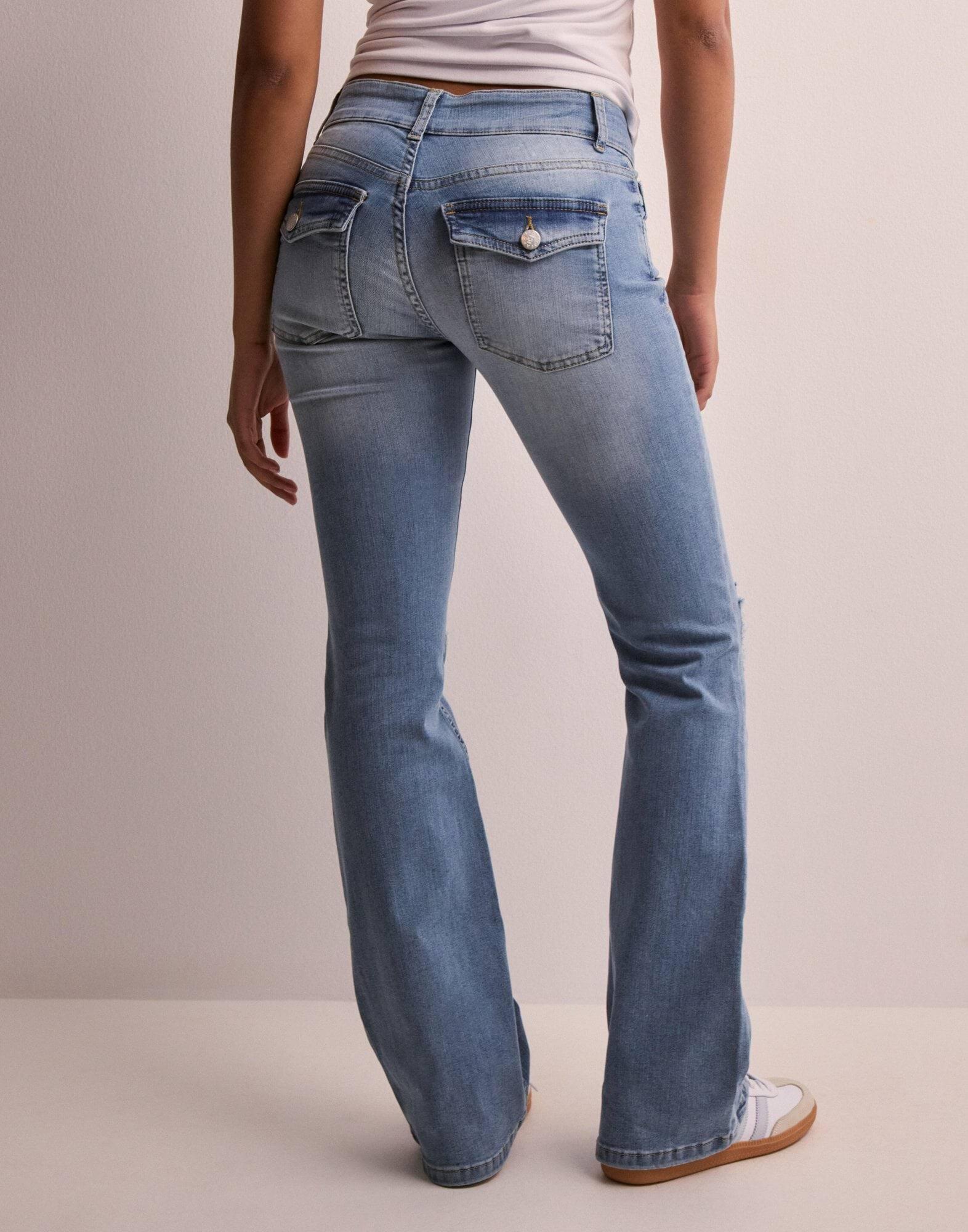 spodnie dzwony jeans dziury