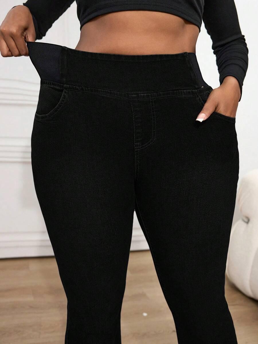 CZARNE SPODNIE JEANS 