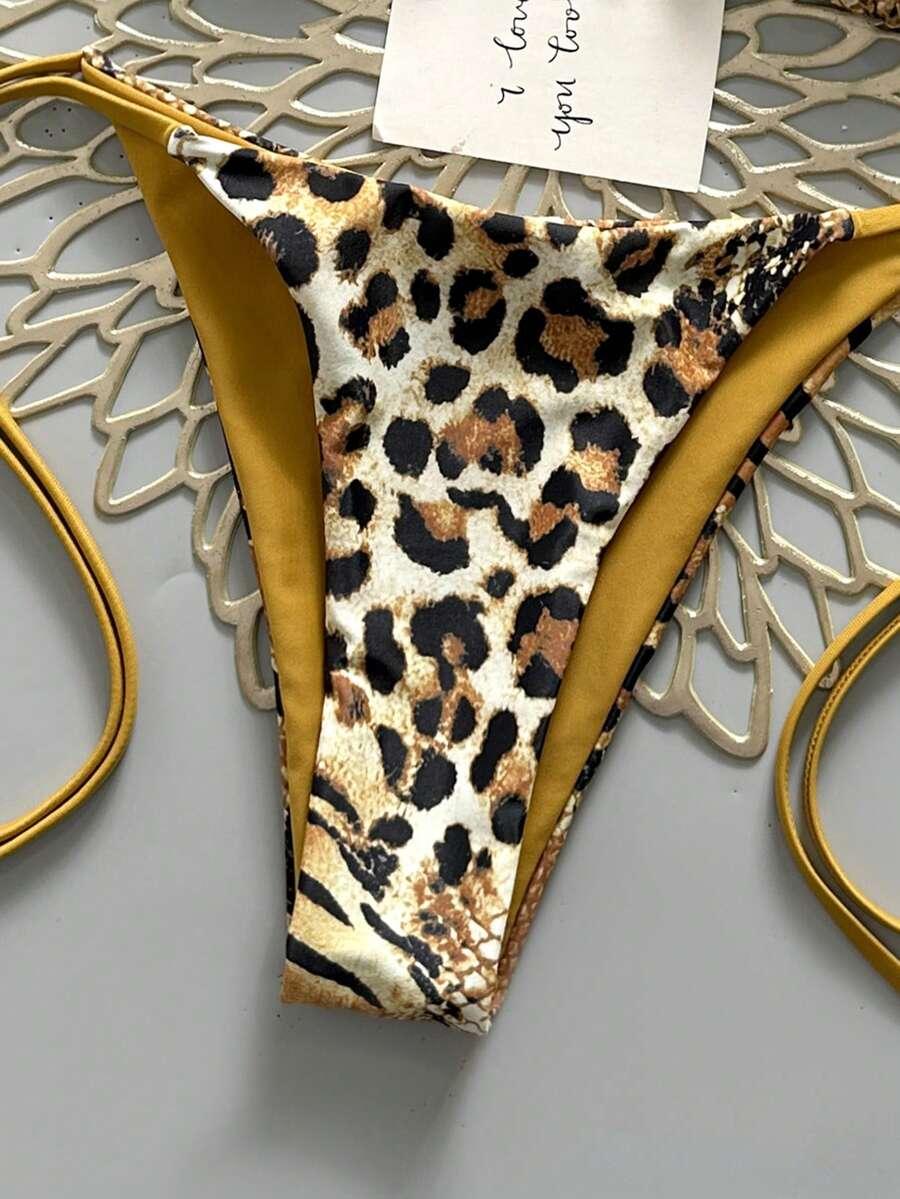dwuczęściowy strój kąpielowy animal print