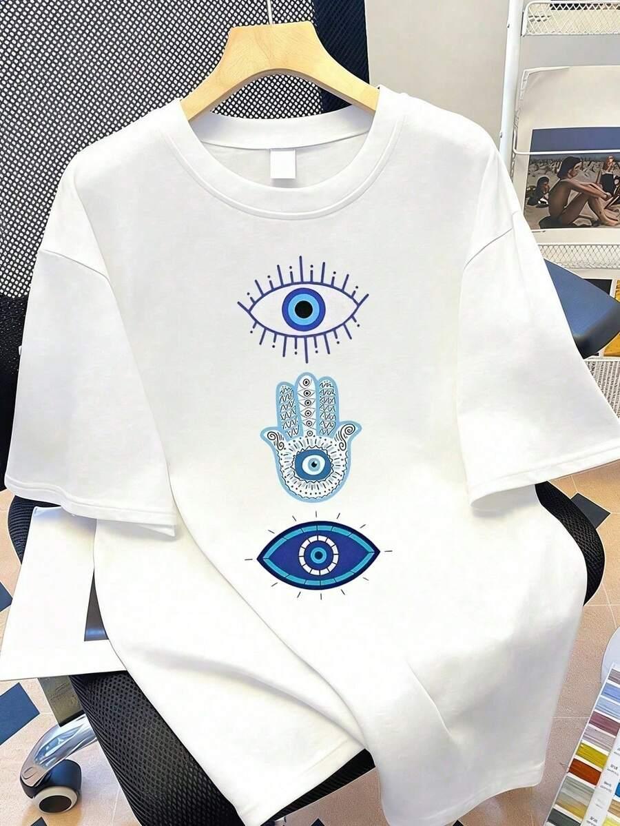 biały t-shirt nadruk 