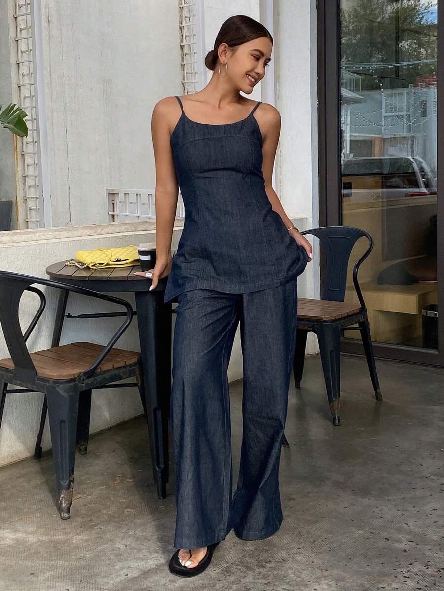 TOP NA RAMIĄCZKACH JEANS