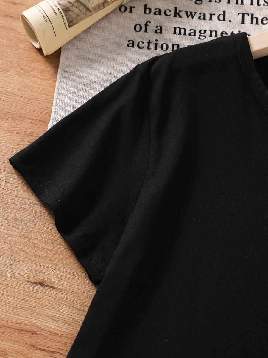 czarny t-shirt print