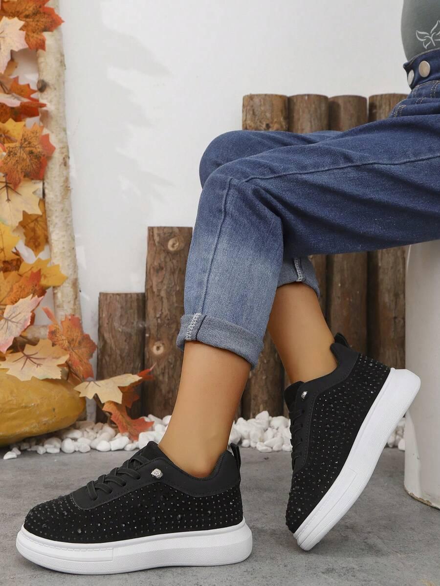 CZARNE BUTY SPORTOWE CEKINY