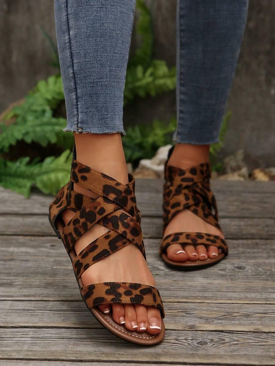 sandały animal print
