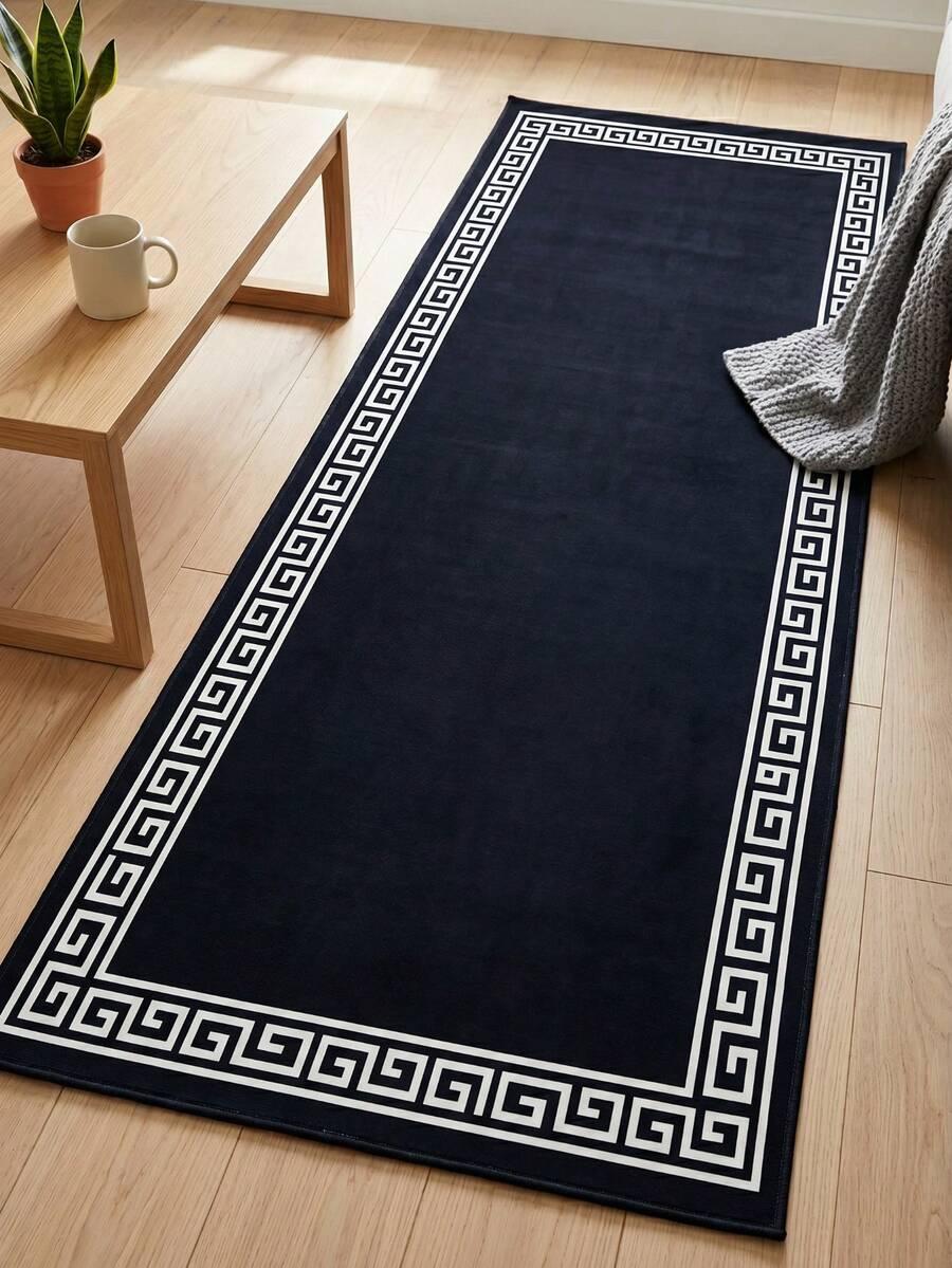 granatowy dywan print