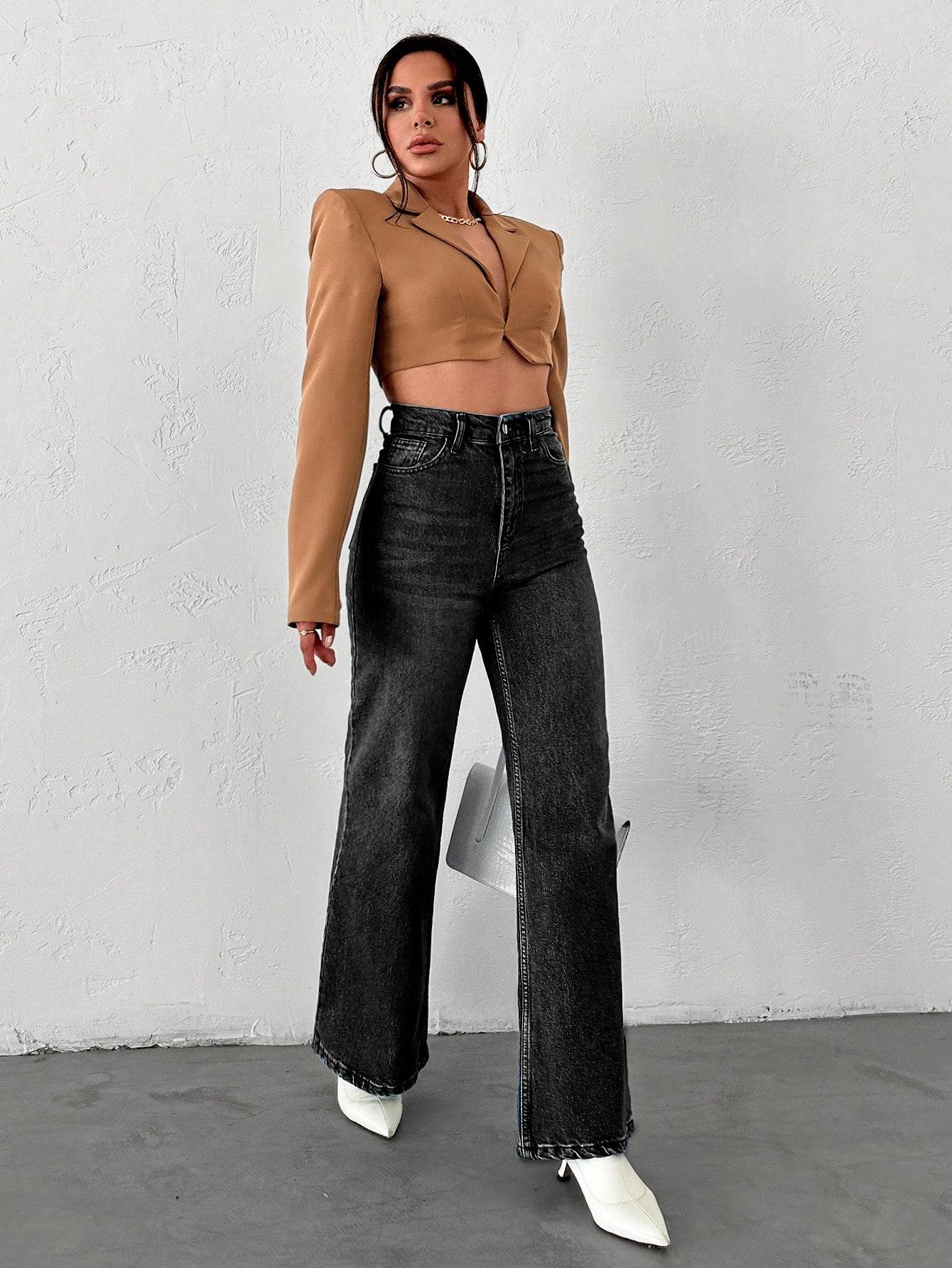CZARNE SPODNIE JEANS