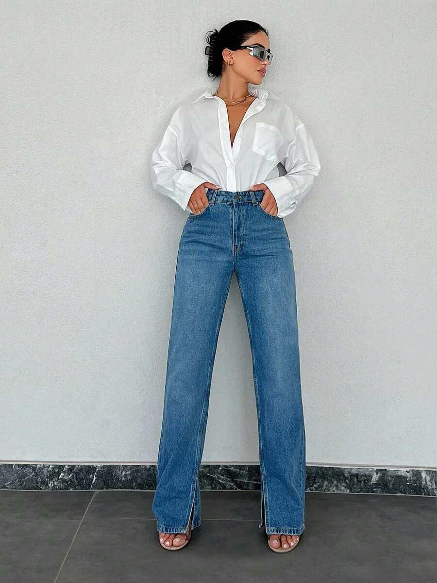 NIEBIESKIE SPODNIE JEANS