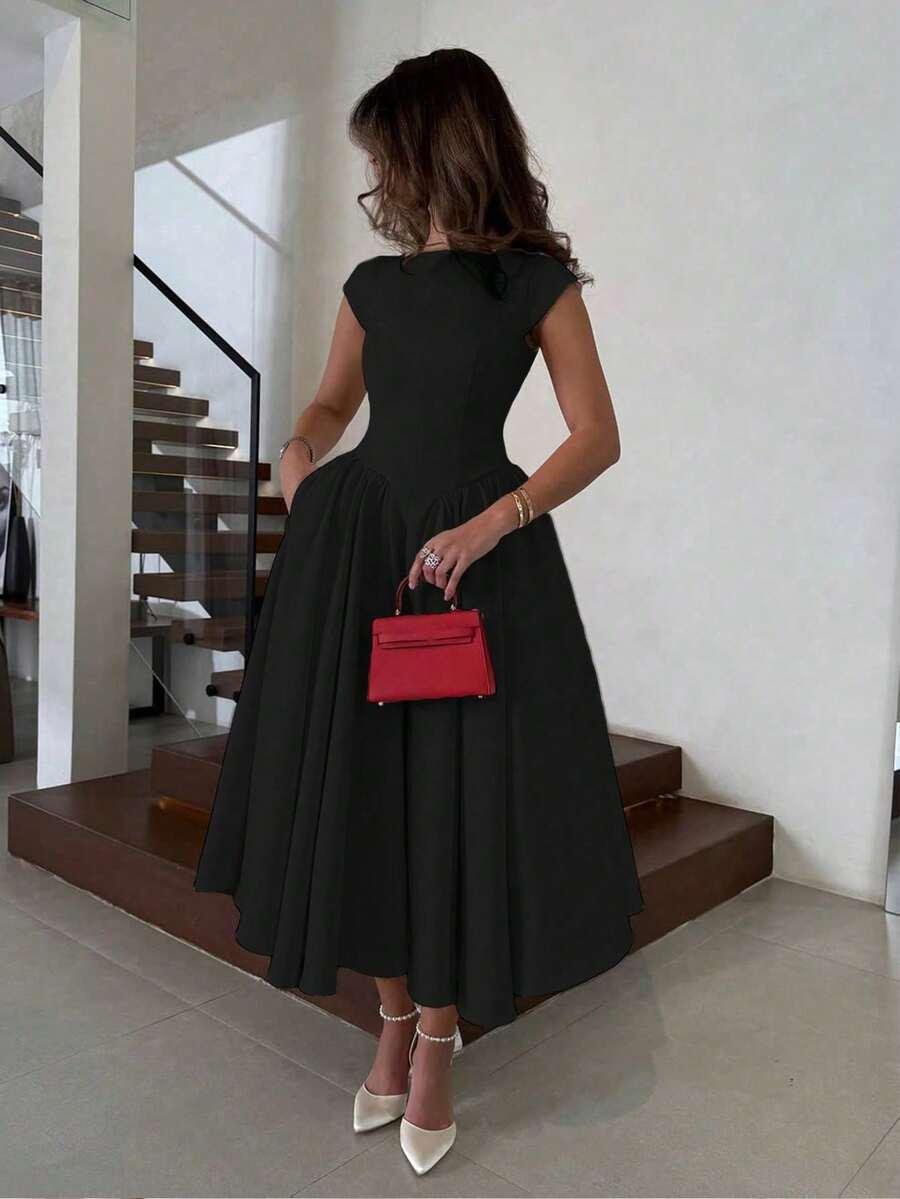 czarna maxi sukienka