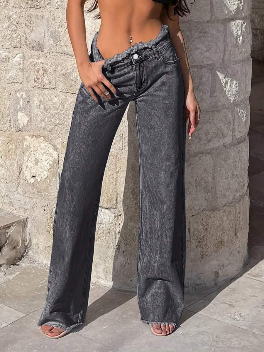 szare spodnie jeans