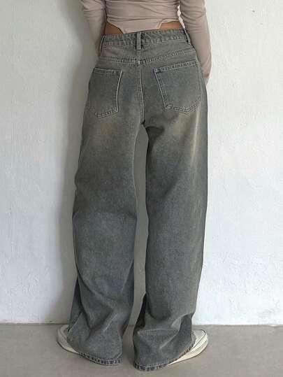 szare spodnie jeans