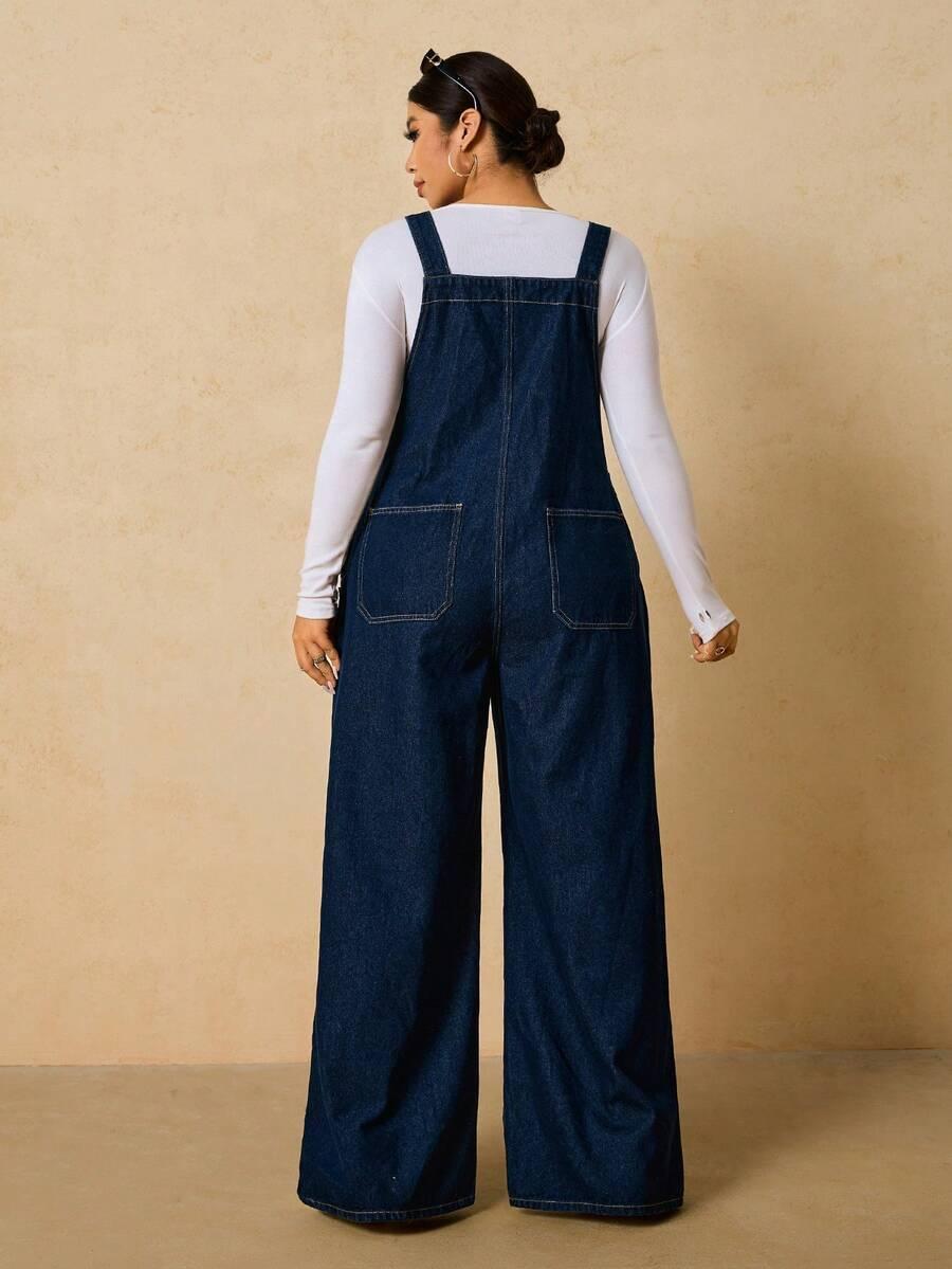 granatowe spodnie ogrodniczki jeans 