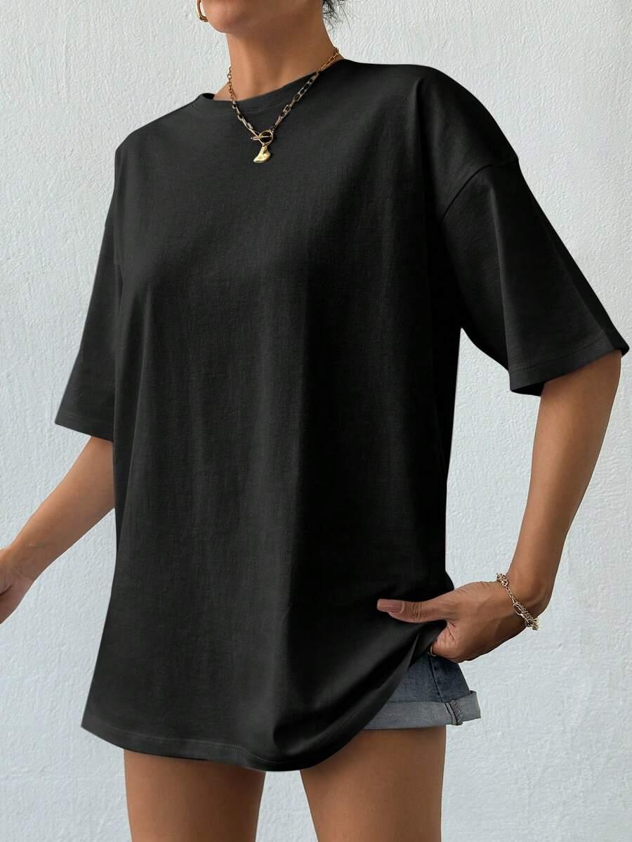 czarny t-shirt oversize