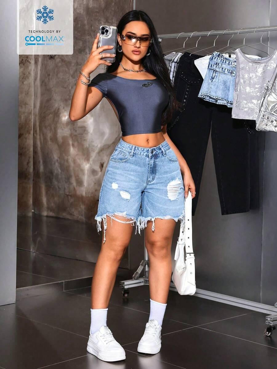 NIEBIESKIE SPODENKI JEANS