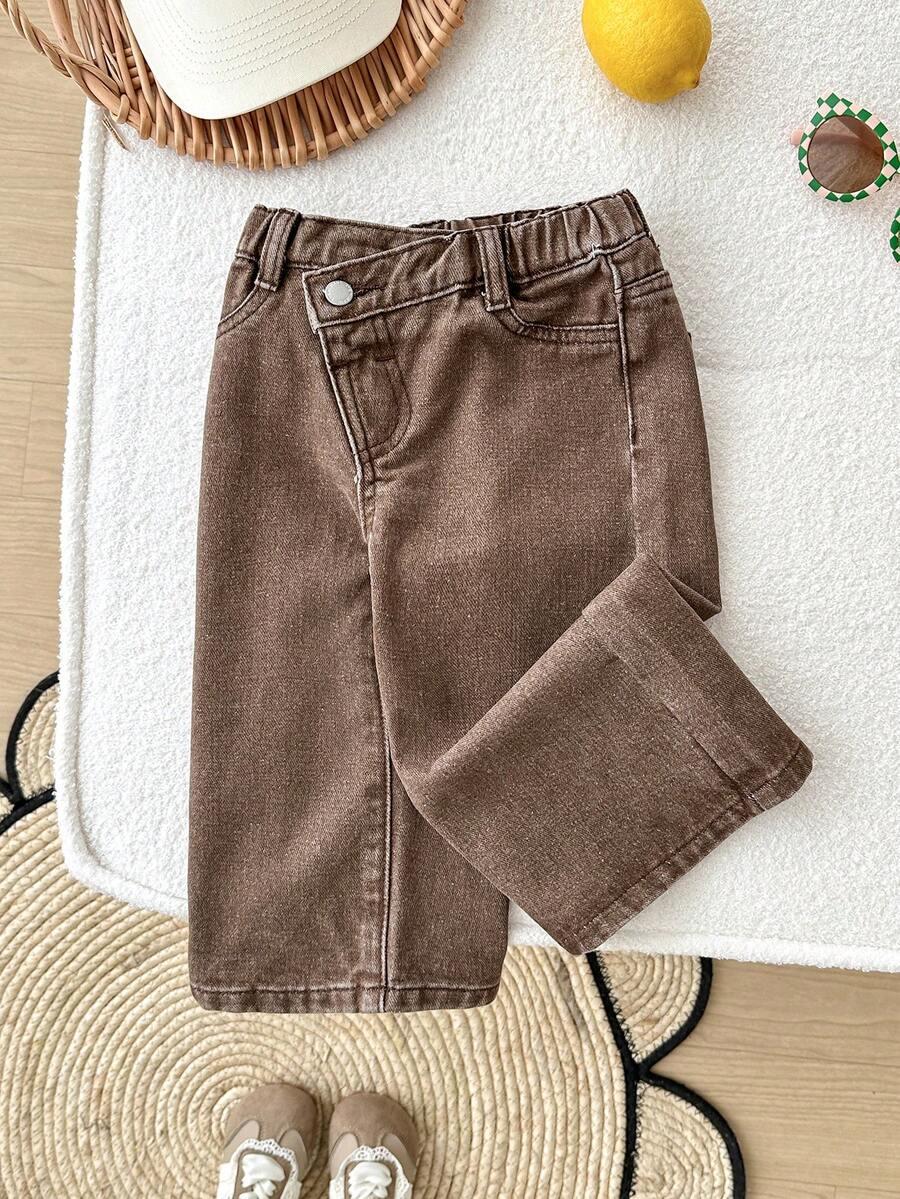 BRĄZOWE SPODNIE jeans