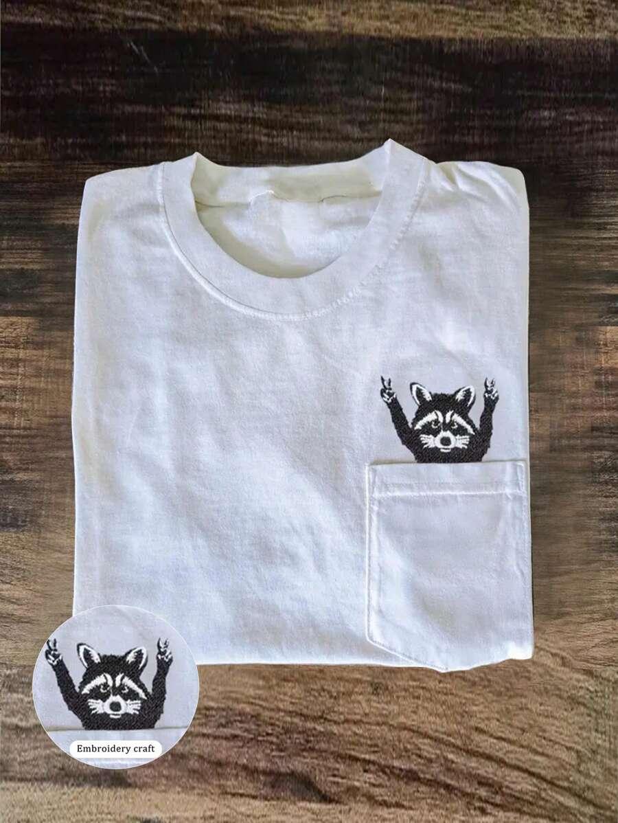BIAŁY T-SHIRT OKRĄGŁY DEKOLT TEKSTURA