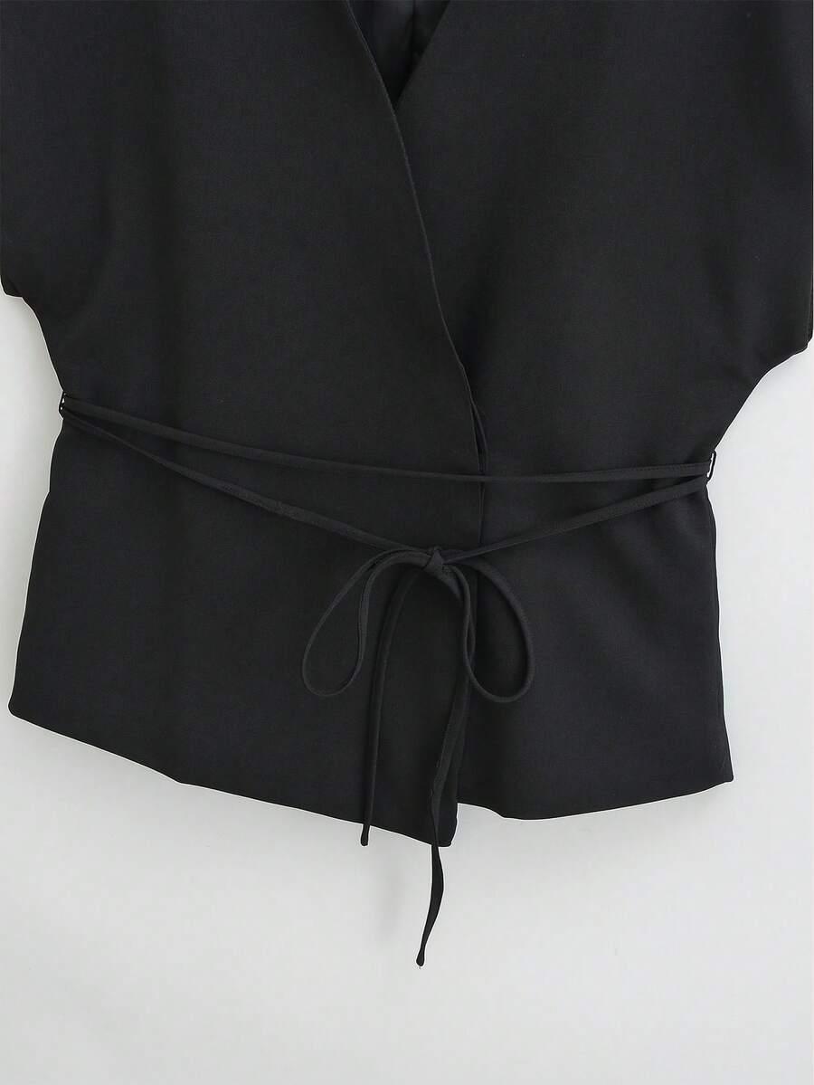CZARNA ELEGANCKA KAMIZELKA 