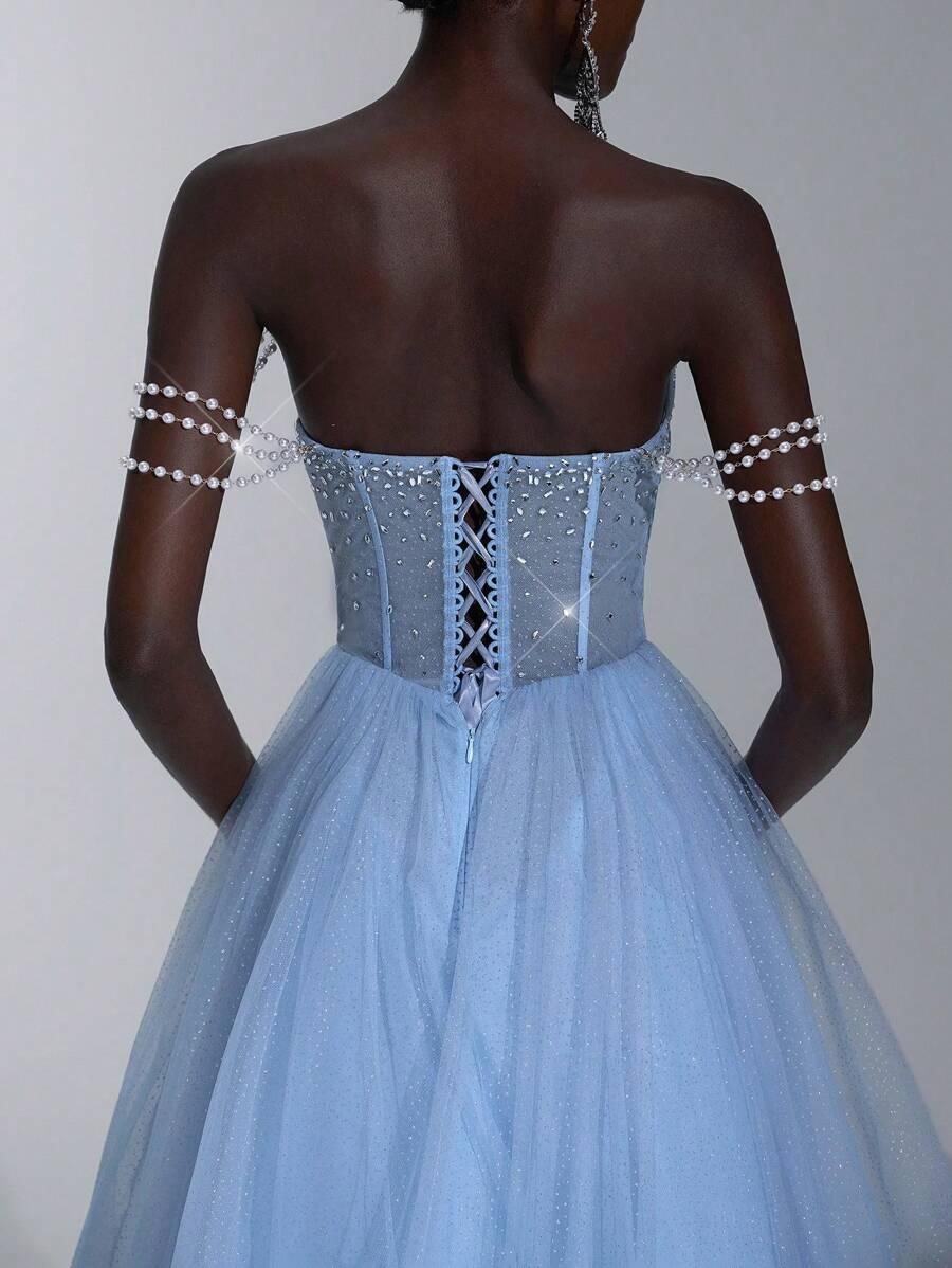 SUKIENKA WIECZOROWA MAXI ODKRYTE RAMIONA 