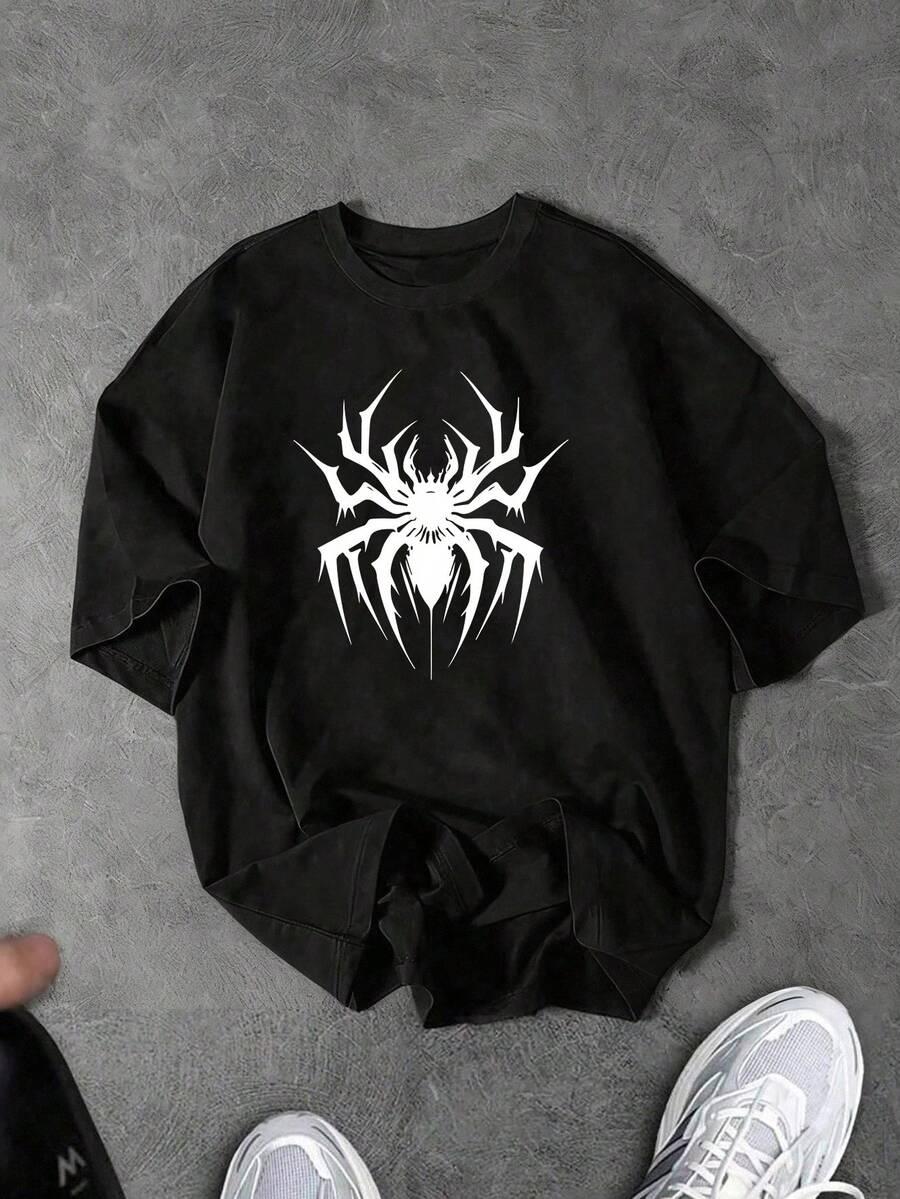 czarny t-shirt nadruk
