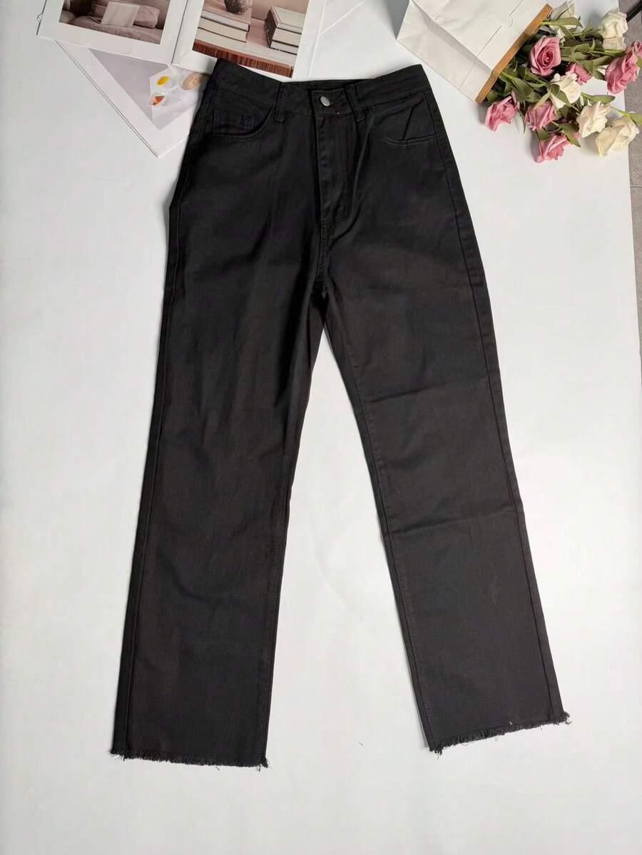 CZARNE SPODNIE JEANS 