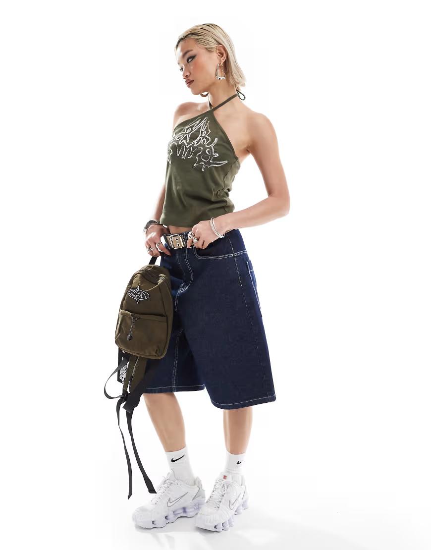 SPODENKI KONTRASTOWE SZWY JEANS
