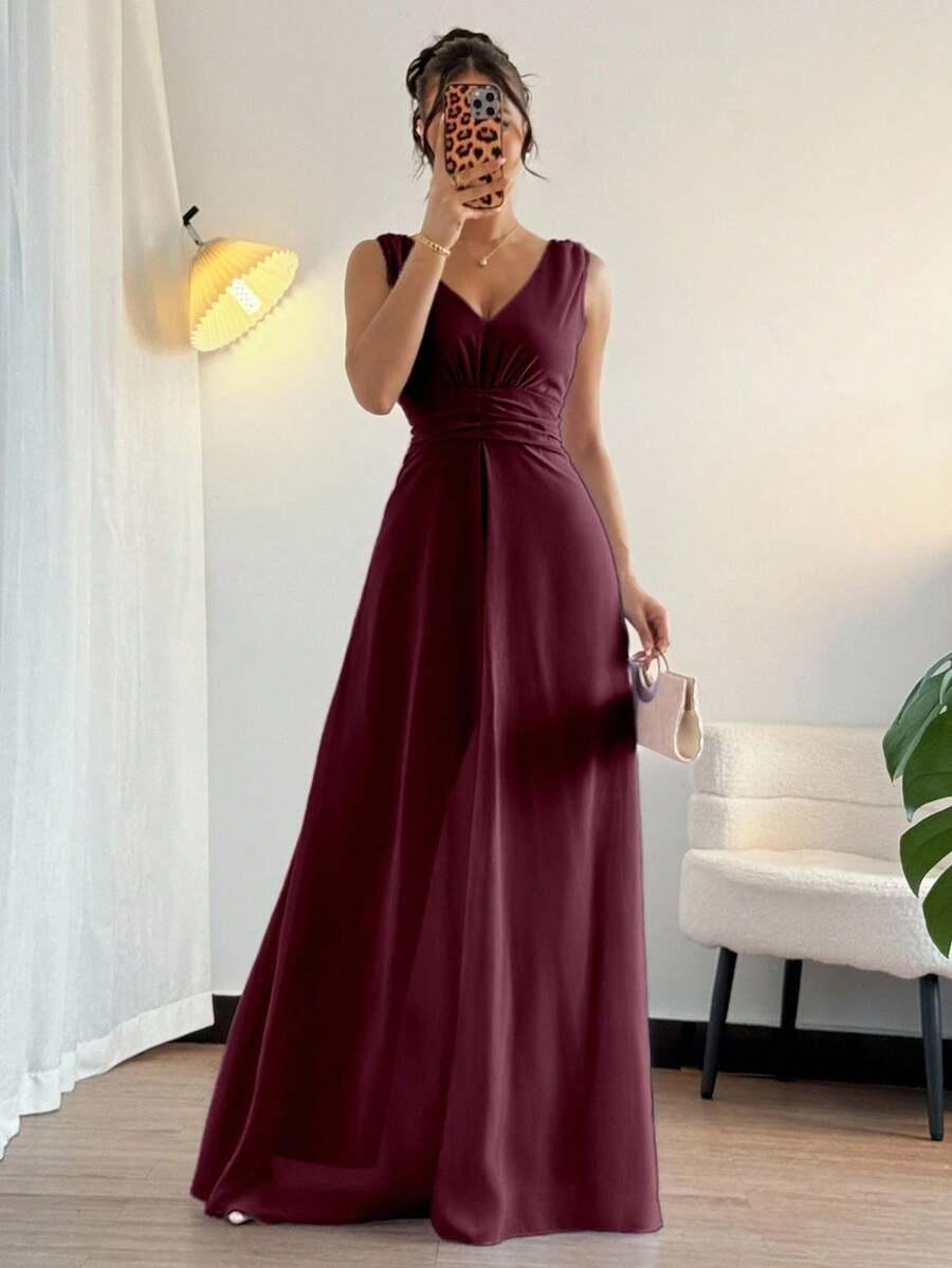 CZERWONA MAXI SUKIENKA 