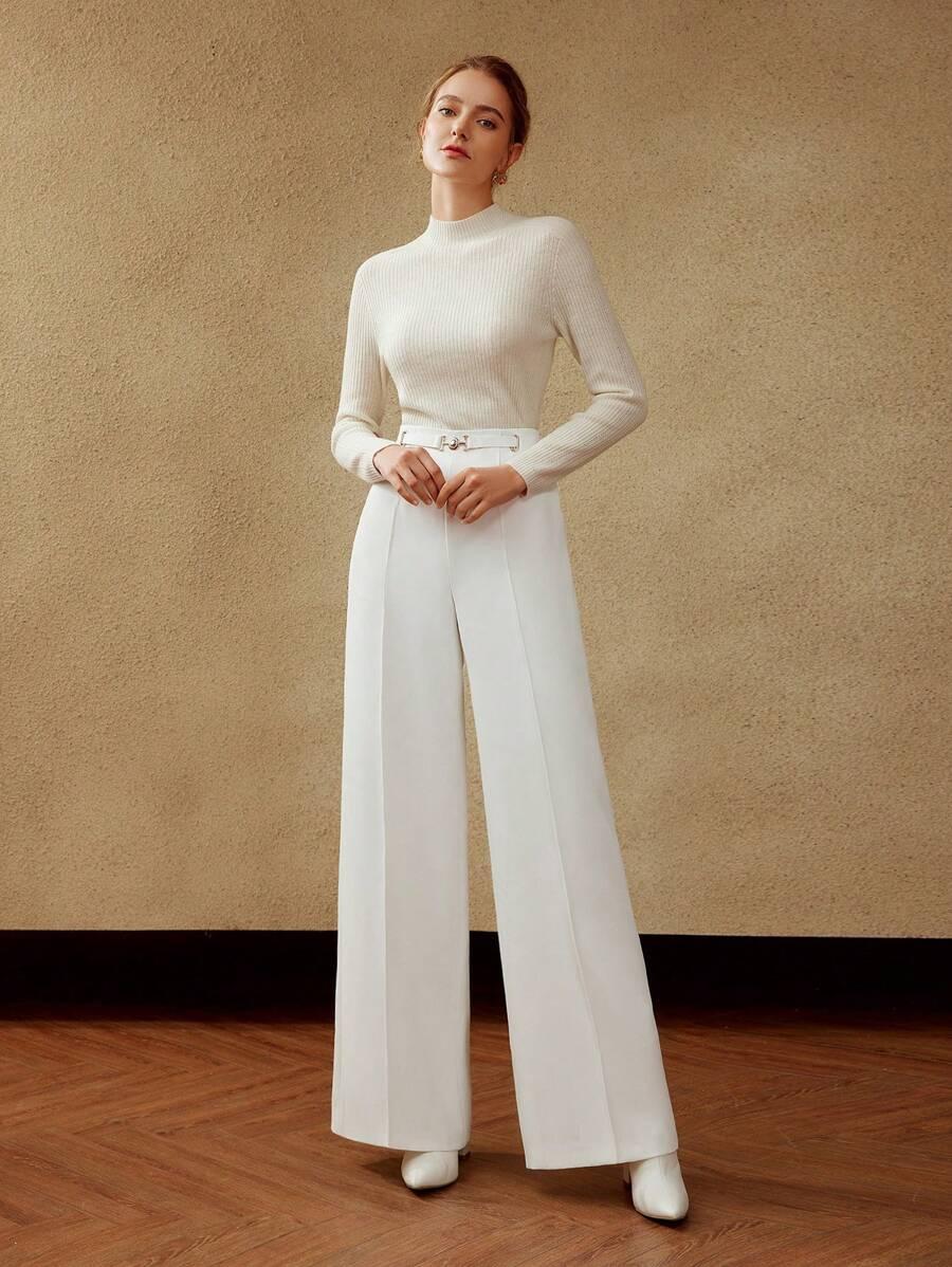 ELEGANCKIE BIAŁE SPODNIE 