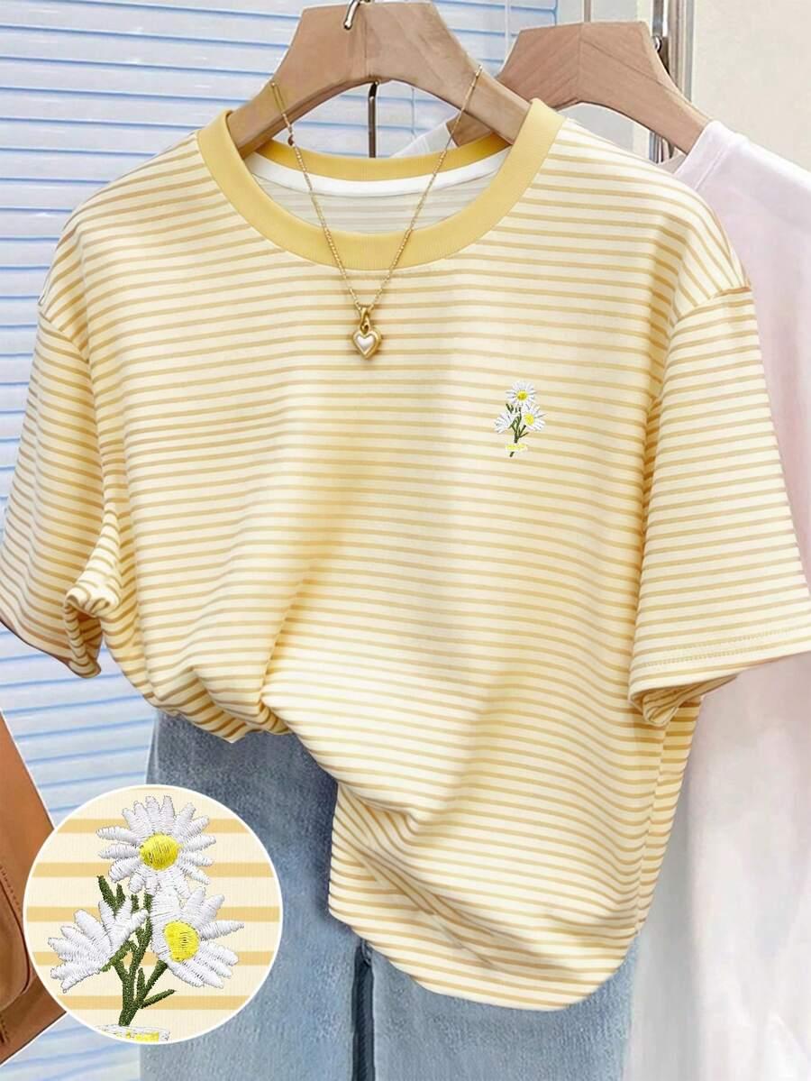 T-SHIRT OKRĄGŁY DEKOLT PRINT