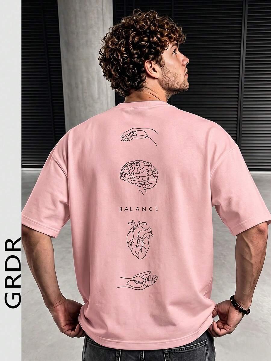 RÓŻOWY T-SHIRT OKRĄGŁY DEKOLT