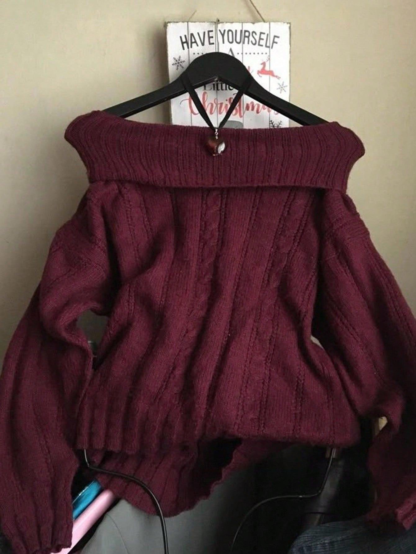 SWETER DAMSKI WISKOZOWY Z ODKRYTYMI RAMIONAMI