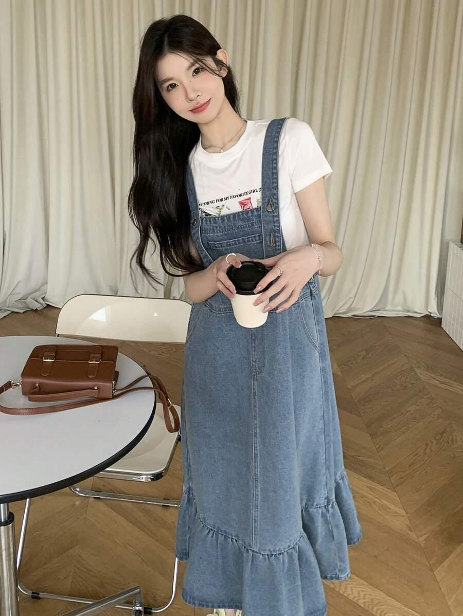 niebieska sukienka jeans