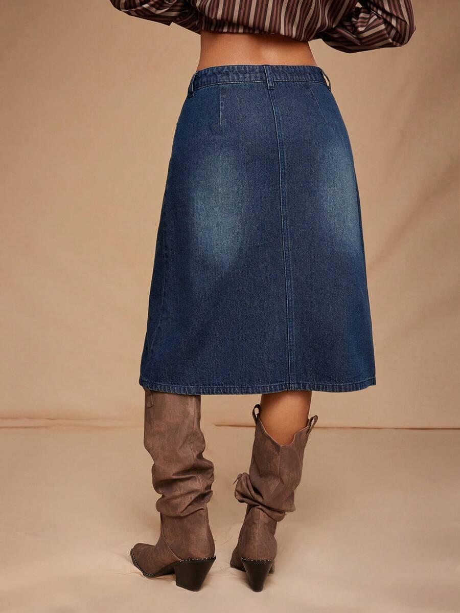 NIEBIESKA SPÓDNICA JEANS