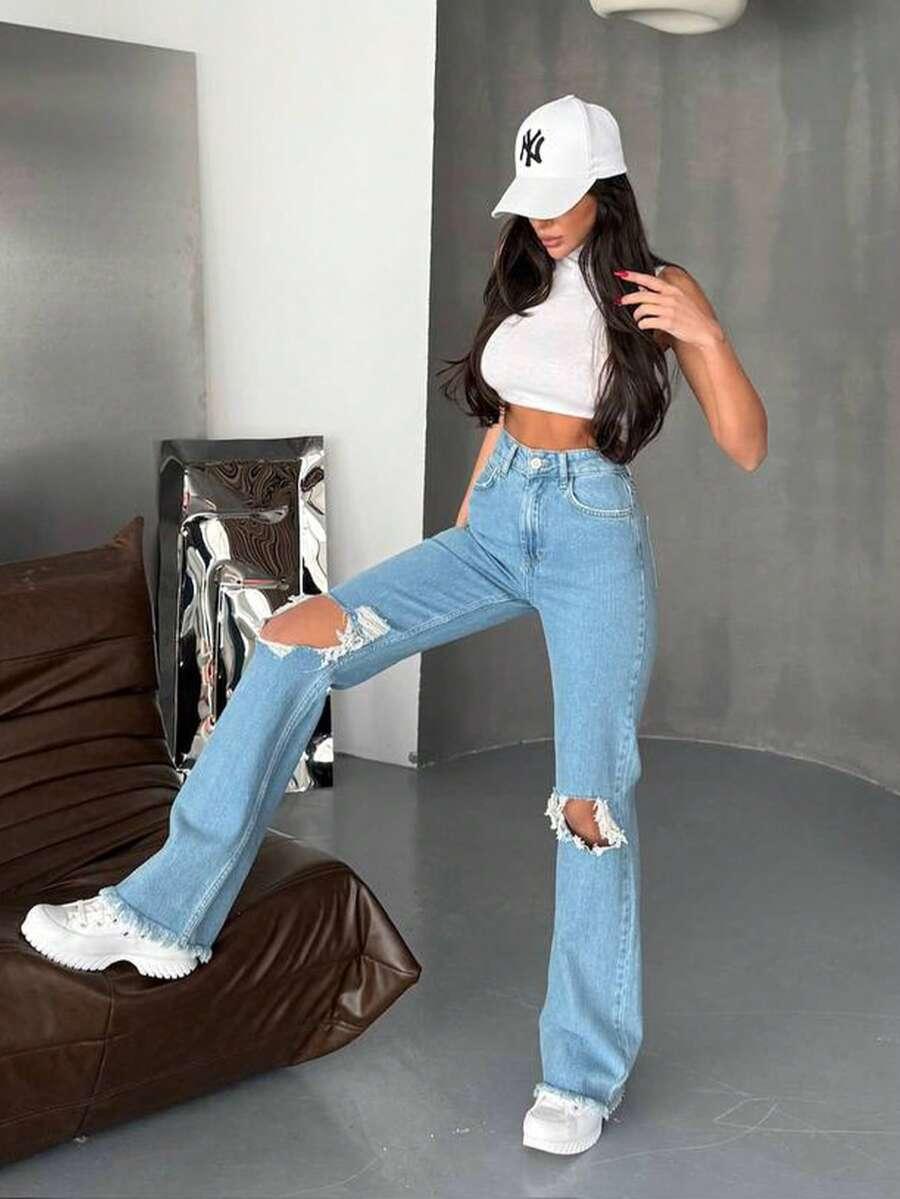 NIEBIESKIE SPODNIE JEANS