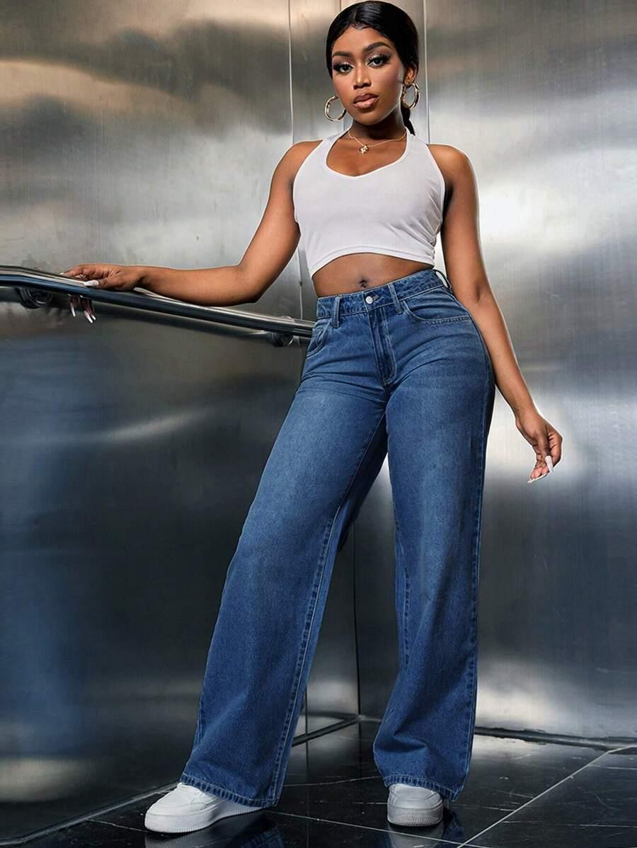 NIEBIESKIE SPODNIE JEANS