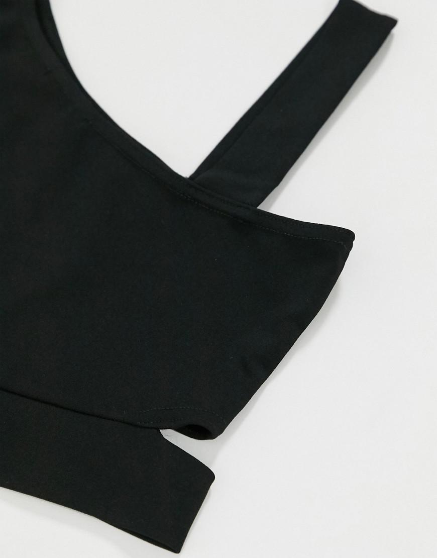 CZARNY TOP ASYMETRIA 
