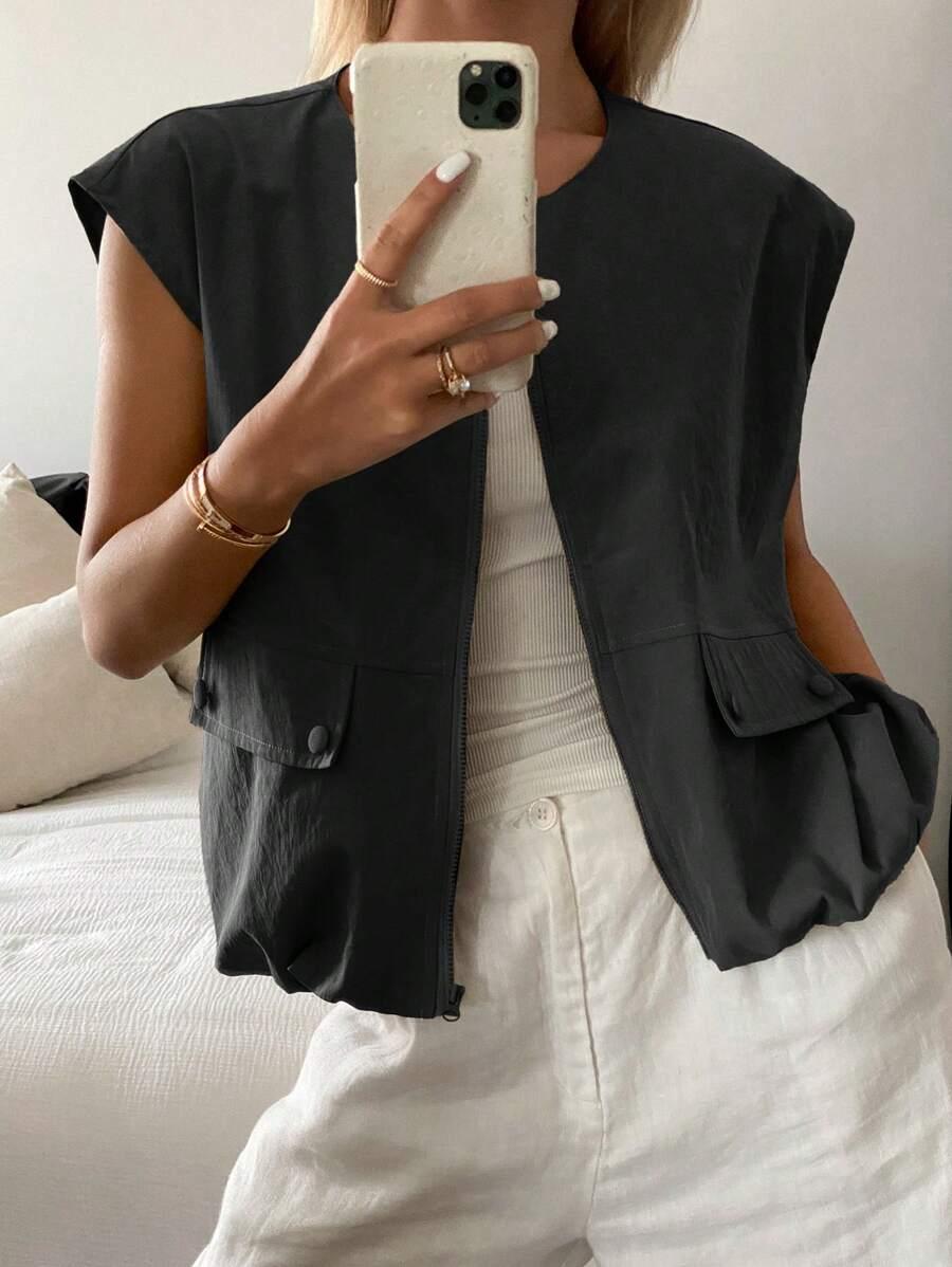 CZARNA KAMIZELKA ZAMEK
