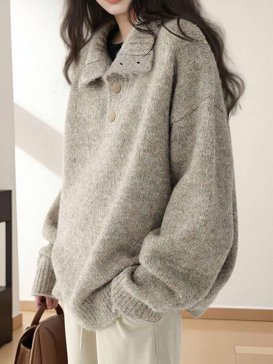 oversize sweter guziki