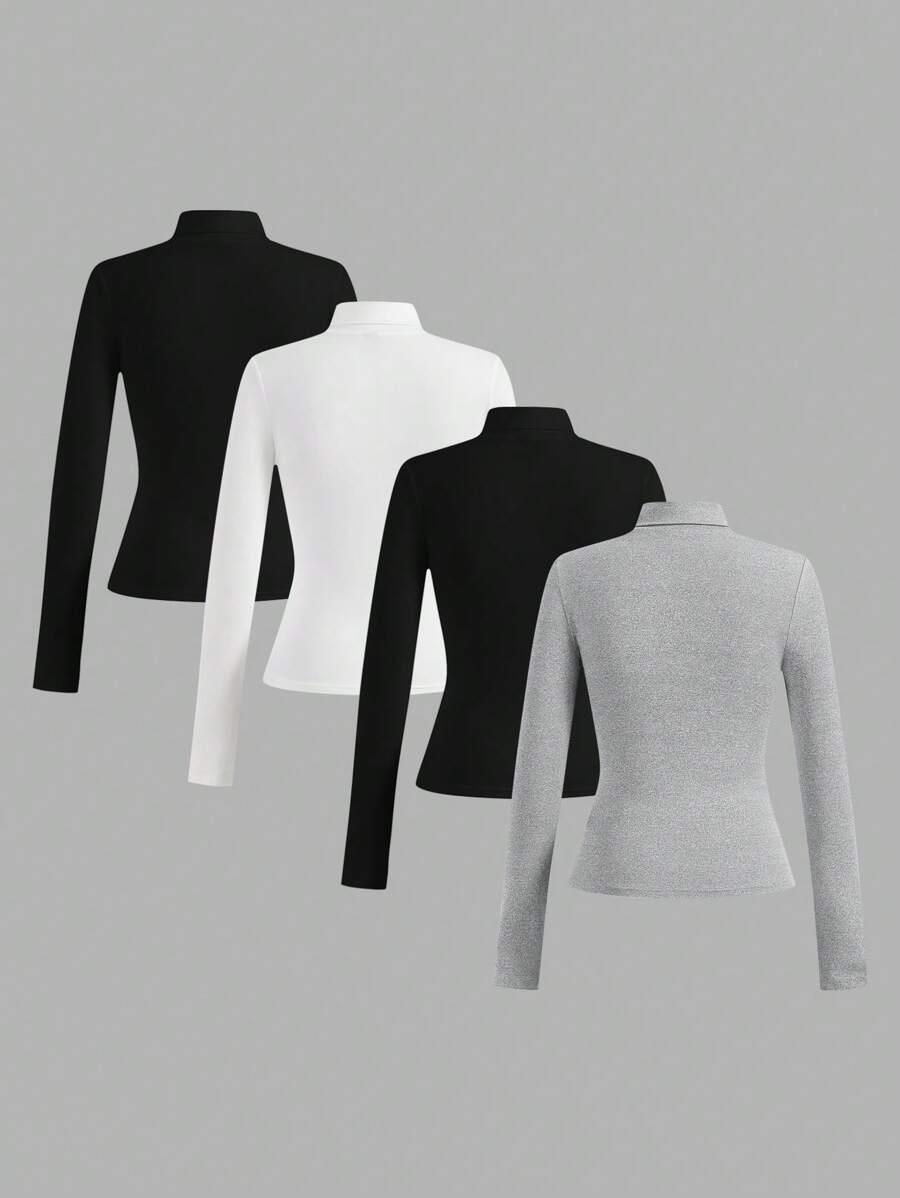 BLUZKA DŁUGI RĘKAW 4-PACK