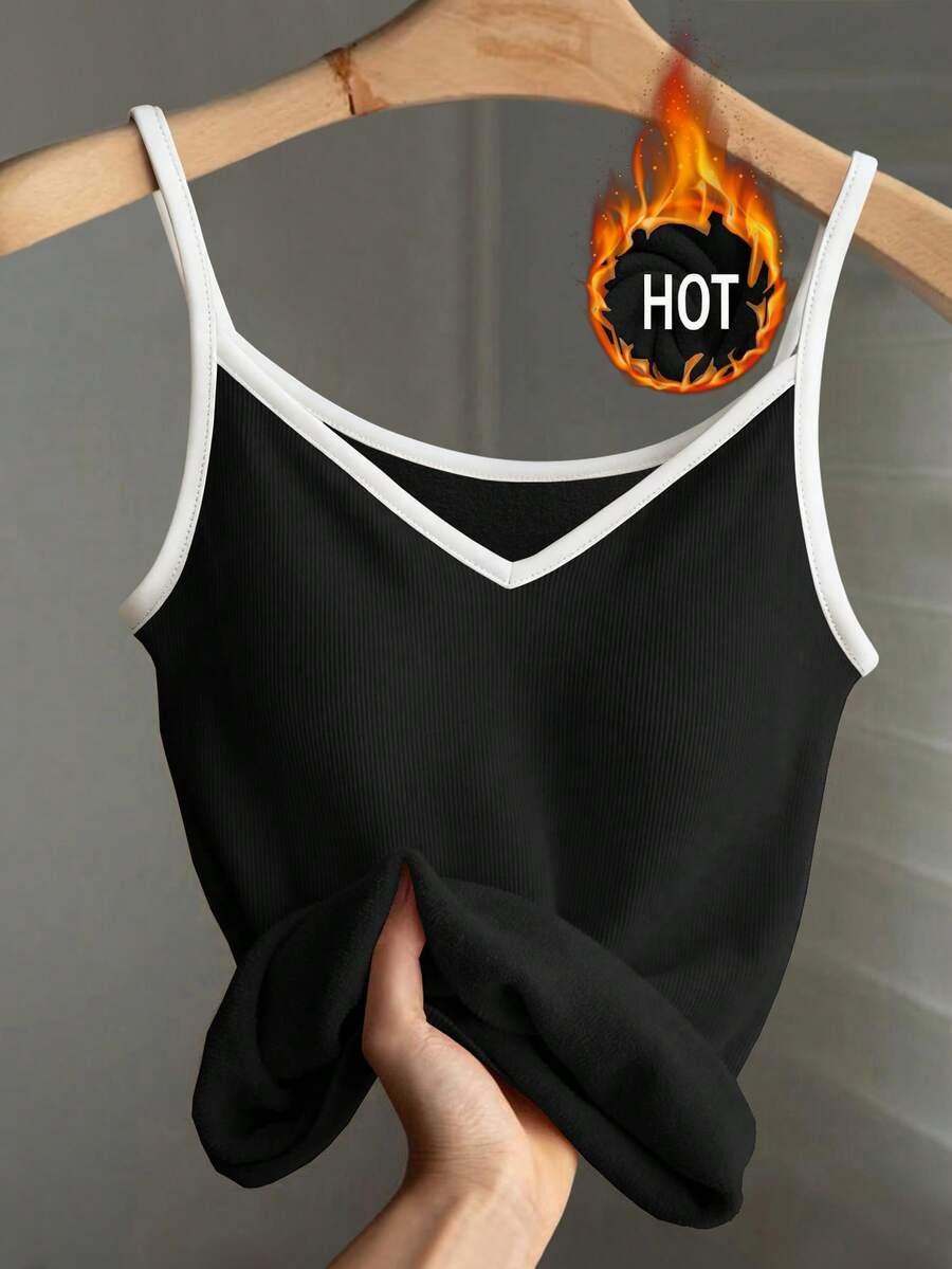 czarny top kontrast 
