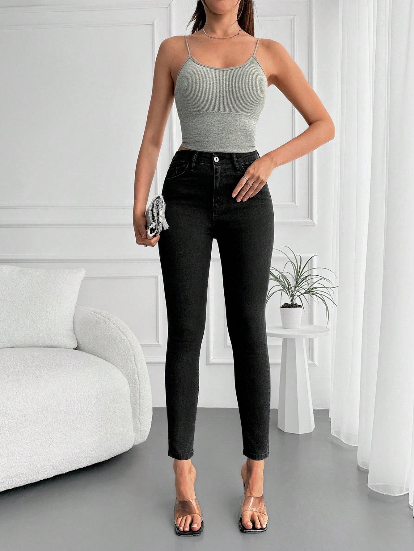 CZARNE SPODNIE JEANS