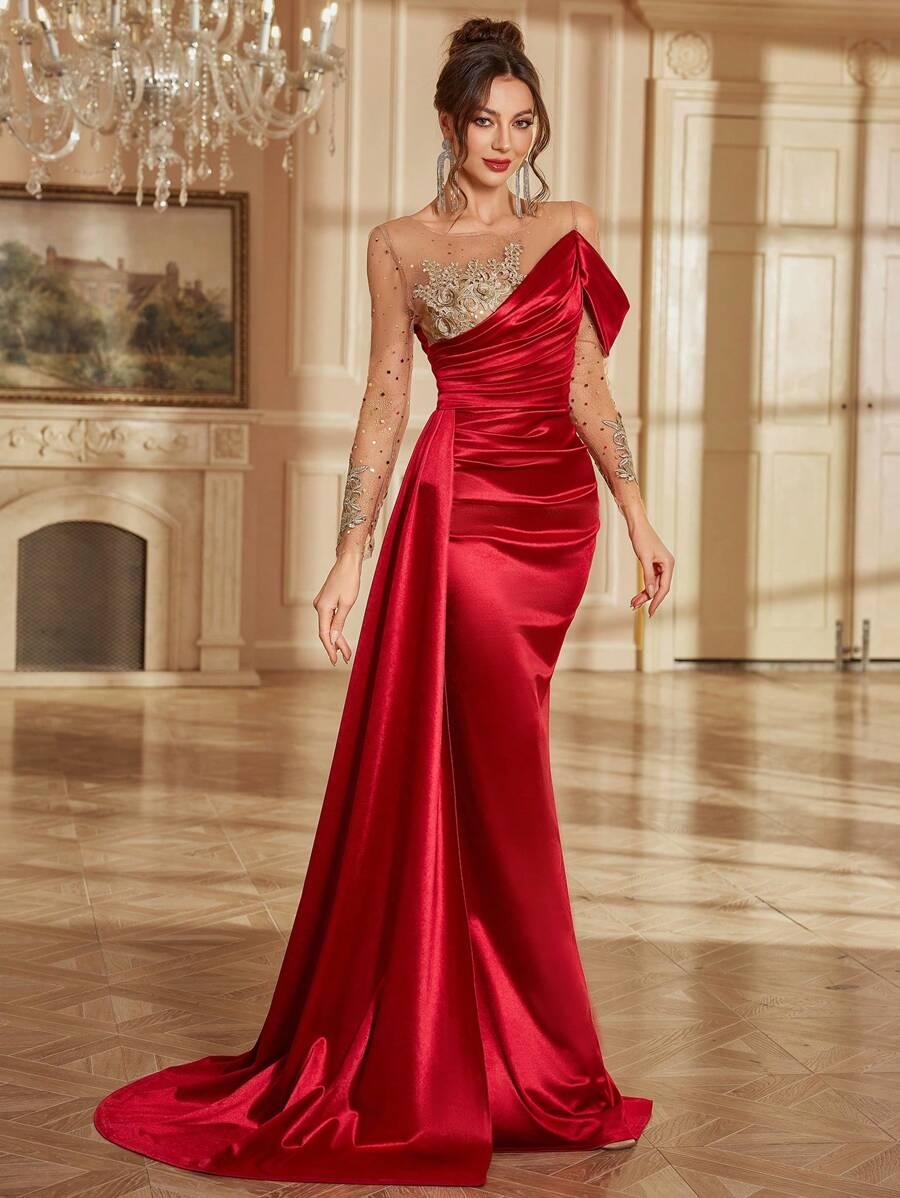 czerwona maxi sukienka