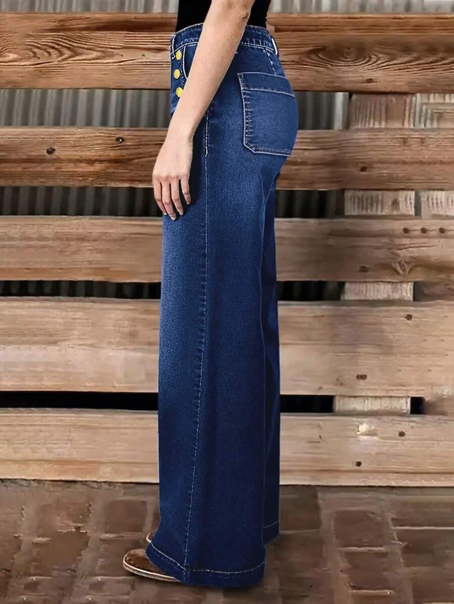 GRANATOWE SPODNIE JEANS