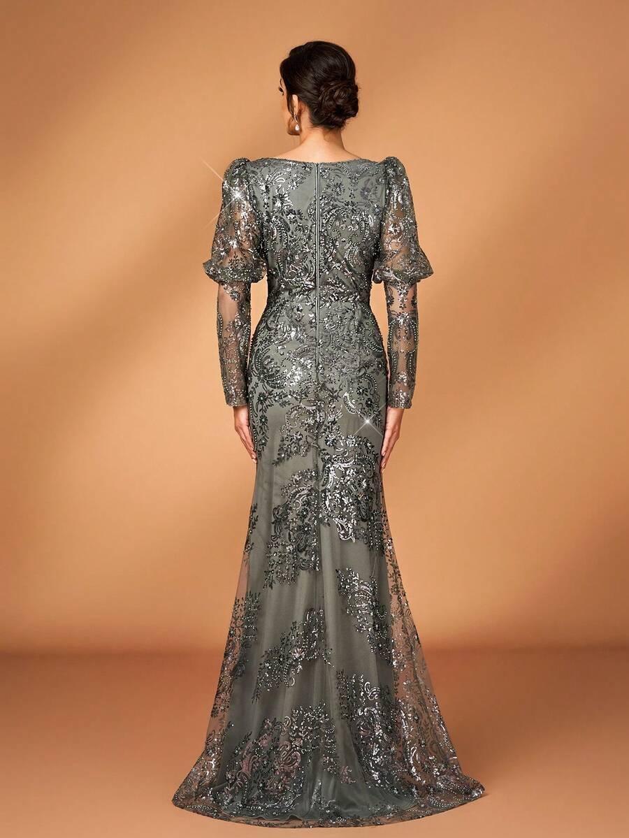 szara maxi sukienka