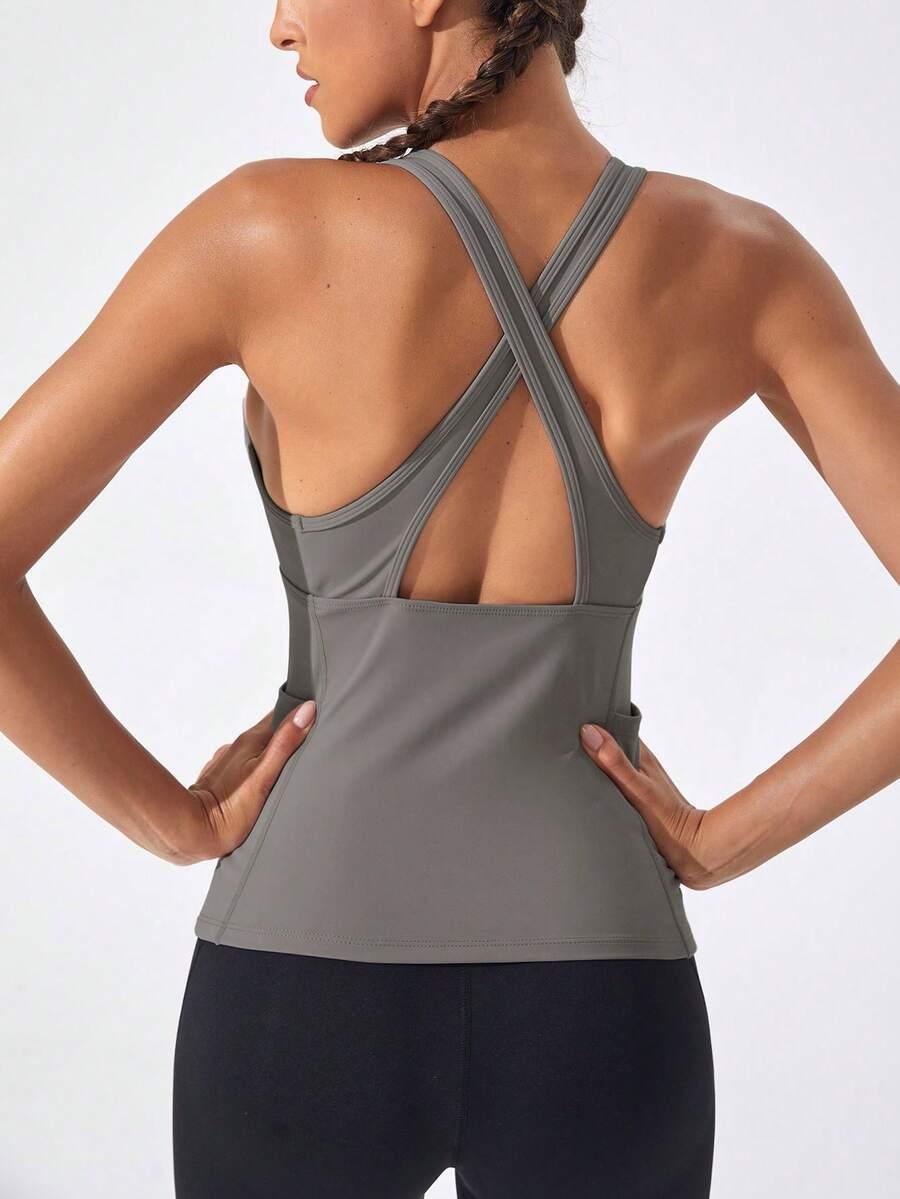szary sportowy top
