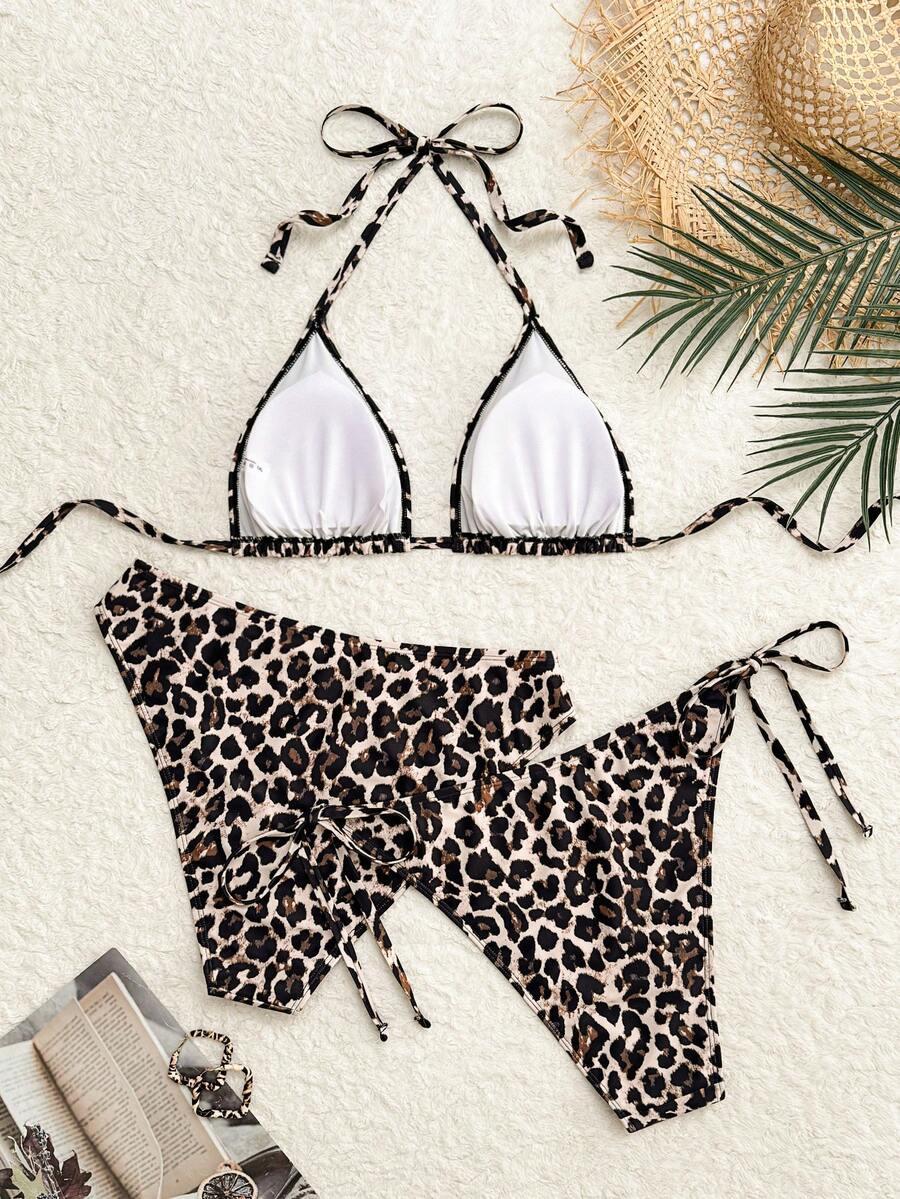 TRZYCZĘŚCIOWY KOMPLET BIKINI ANIMAL PRINT
