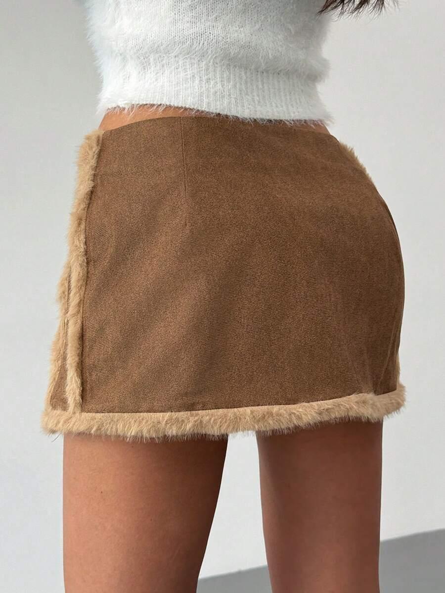SPÓDNICA MINI FUTRZANA 